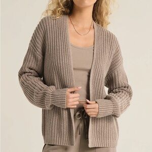 Z Supply SUTTON RIB CARDIGAN / HEATHER TAUPE